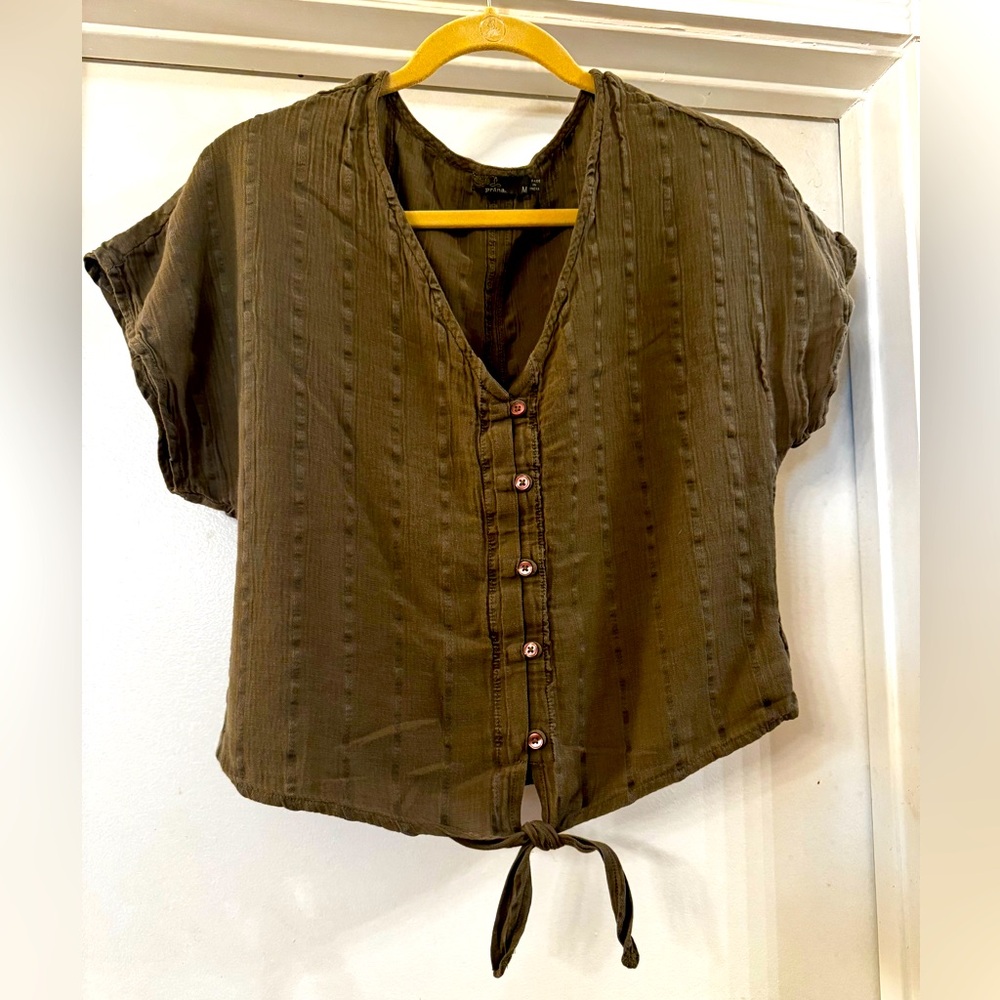 PrAna Summer Fun Tie Front Top size M